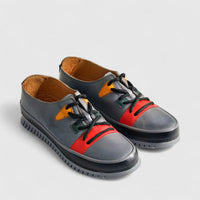 Karyoka Comfort Leather Casual 5015 Grey Oxfords | familyshoecentre