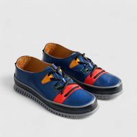 Karyoka Comfort Leather Casual 5015 Navy KS85 Oxfords | familyshoecentre