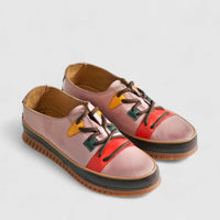 Karyoka Comfort Leather Casual 5015 Pink Oxfords | familyshoecentre