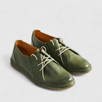 Karyoka Comfort Leather Casual 6468 Olive Oxfords | familyshoecentre