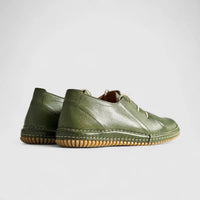 Karyoka Comfort Leather Casual 6468 Olive Oxfords | familyshoecentre