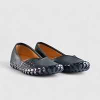 Karyoka Comfort Leather Casuals 1208 Black Sandals | familyshoecentre