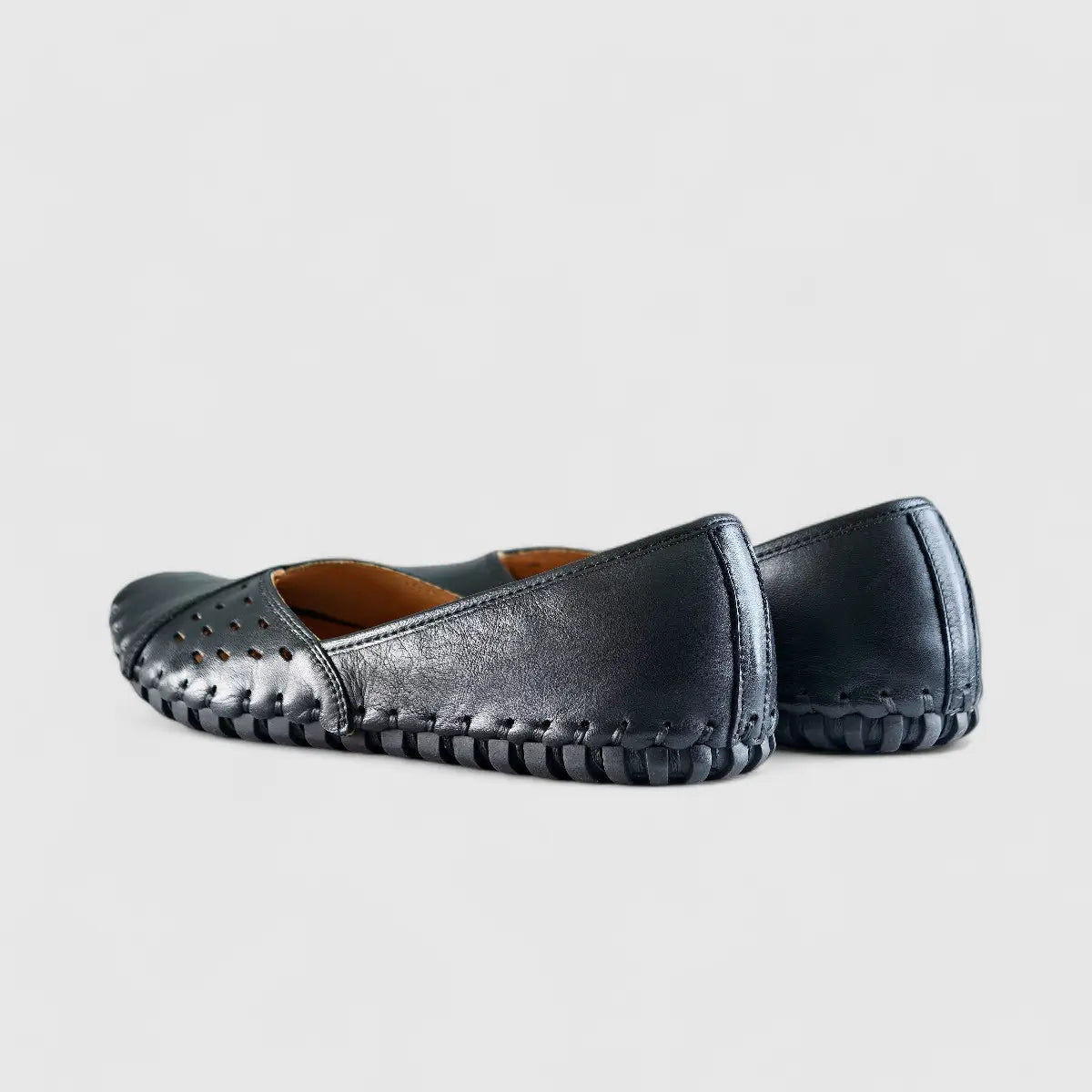 Karyoka Comfort Leather Casuals 1208 Black Sandals | familyshoecentre