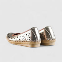 Karyoka Comfort Leather Casuals 5402 Pewter Sandals | familyshoecentre