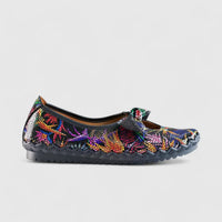 Karyoka Comfort Leather Casuals 5403 Black Multi Sandals | familyshoecentre