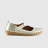 Karyoka Comfort Leather Casuals 5405 Gold Sandals | familyshoecentre