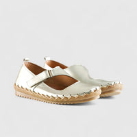 Karyoka Comfort Leather Casuals 5405 Gold Sandals | familyshoecentre