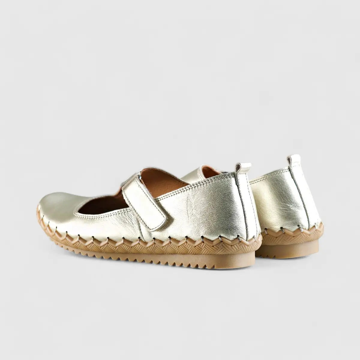 Karyoka Comfort Leather Casuals 5405 Gold Sandals | familyshoecentre