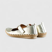 Karyoka Comfort Leather Casuals 5405 Gold Sandals | familyshoecentre