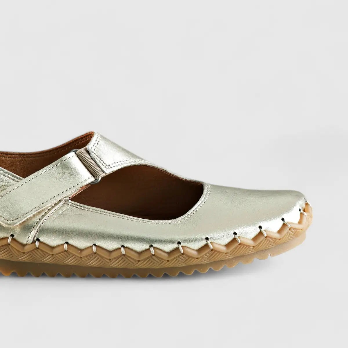 Karyoka Comfort Leather Casuals 5405 Gold Sandals | familyshoecentre