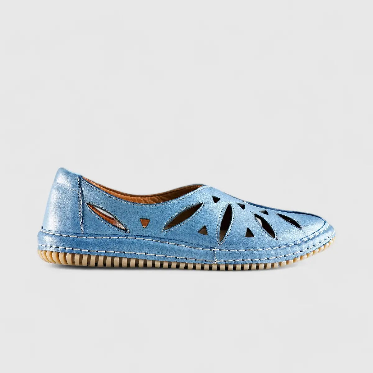 Karyoka Comfort Leather Casuals 6439 Grey Sandals | familyshoecentre
