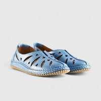 Karyoka Comfort Leather Casuals 6439 Grey Sandals | familyshoecentre