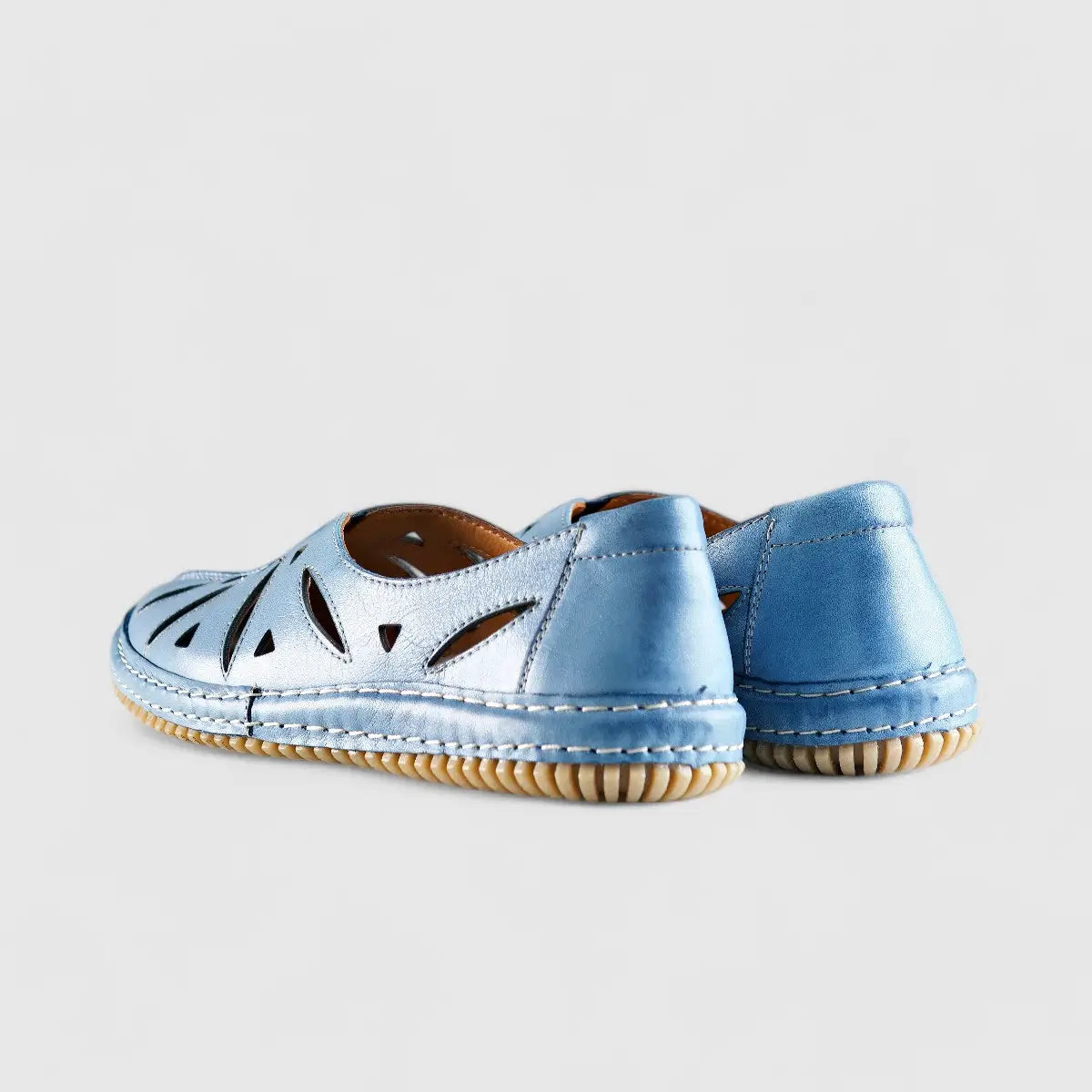 Karyoka Comfort Leather Casuals 6439 Grey Sandals | familyshoecentre