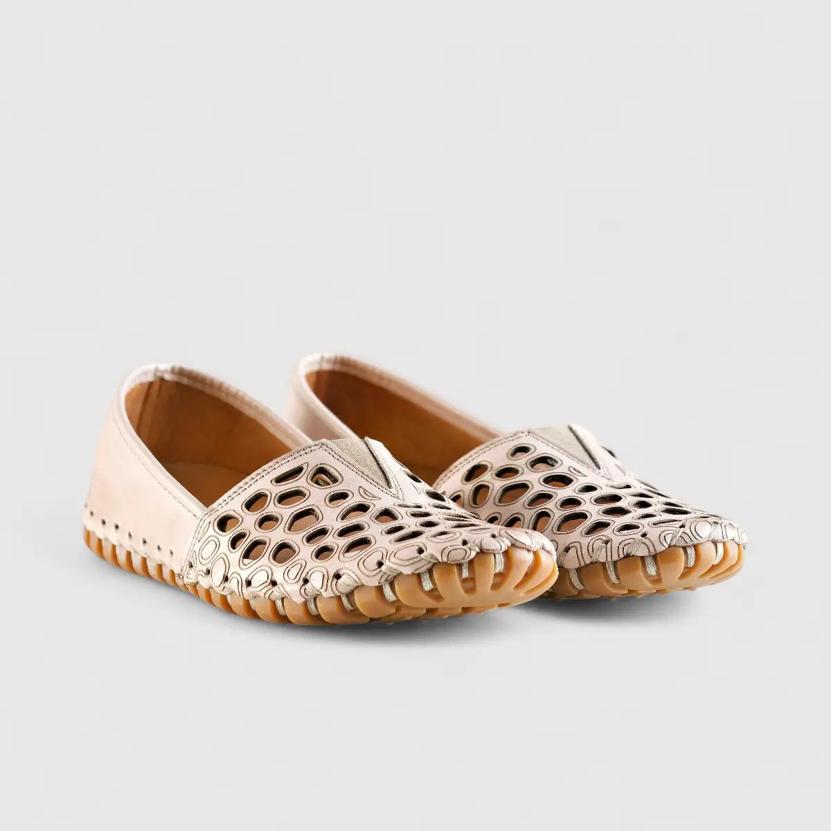 Karyoka Comfort Leather Casuals Beige 1164 Sandals | familyshoecentre