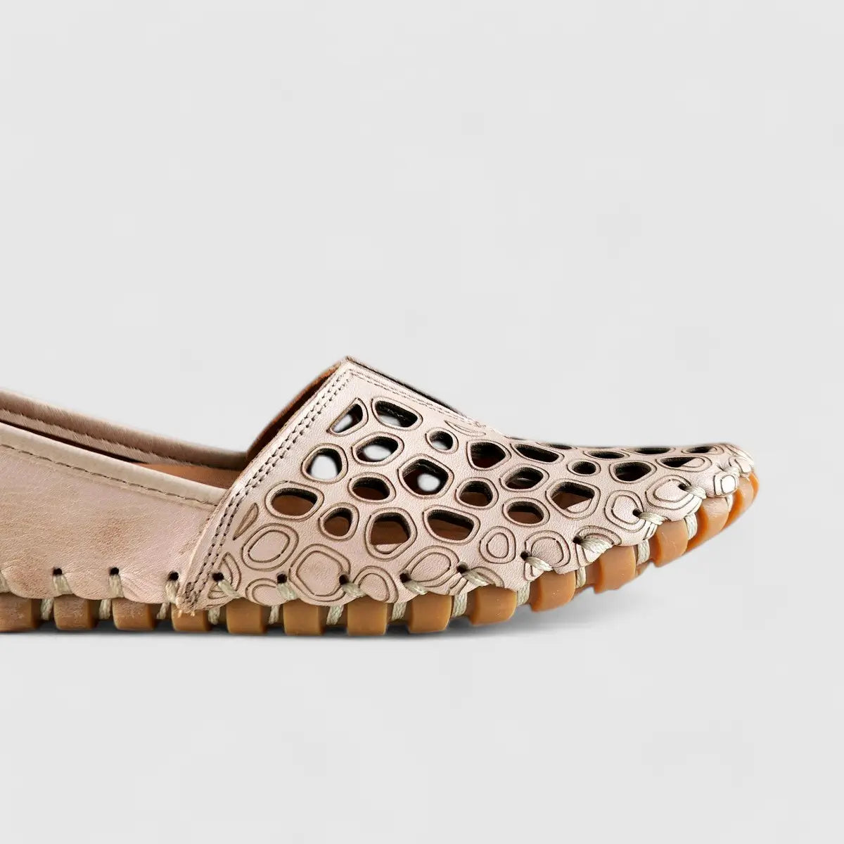 Karyoka Comfort Leather Casuals Beige 1164 Sandals | familyshoecentre