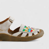 Karyoka Comfort Leather Fisherman Sandal 6717 Beige Multi Sandals | familyshoecentre
