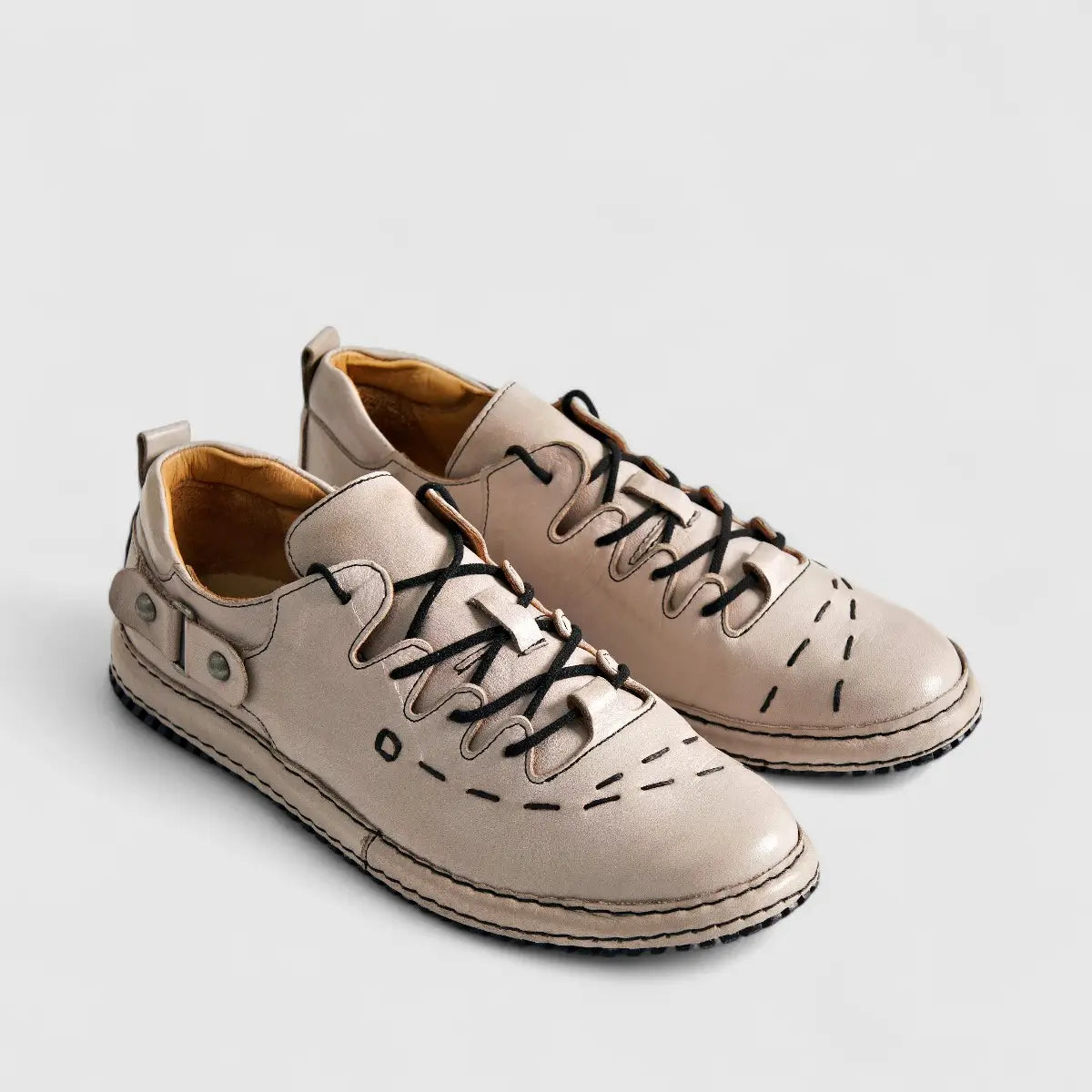 Karyoka Comfort Leather Shoe 6462 Grey Oxfords | familyshoecentre