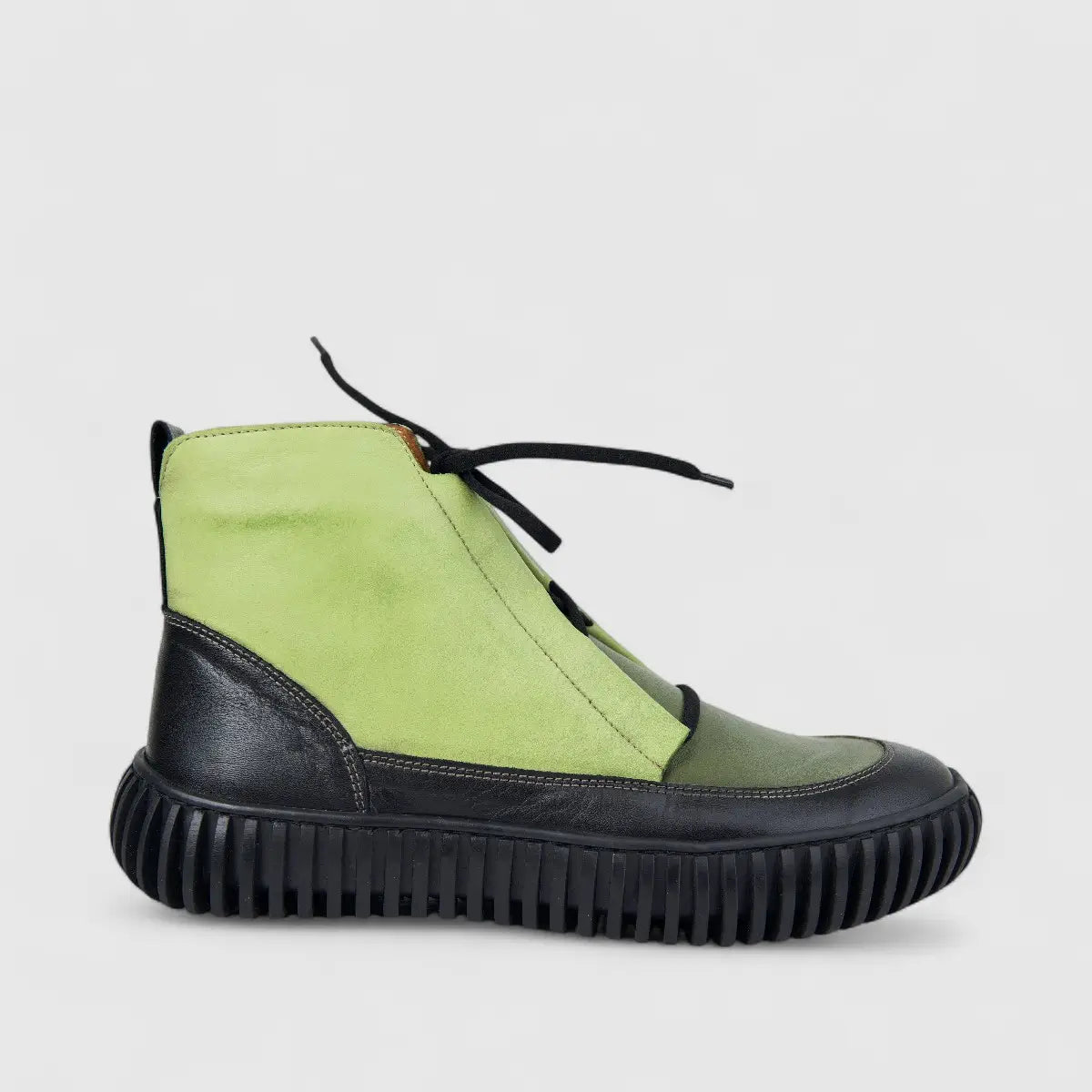Karyoka Ladies Leather Comfort Ankle Boot 3793 Lime Green KB39