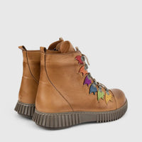 Karyoka Ladies Leather Comfort Ankle Boot 7010 Tan KB41