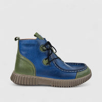 Karyoka Ladies Leather Comfort Ankle Boot 7024 Navy/Green KB38