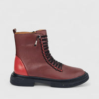Karyoka Ladies Leather Comfort Ankle Boot 3393 Burgundy KB33