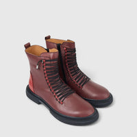Karyoka Ladies Leather Comfort Ankle Boot 3393 Burgundy KB33