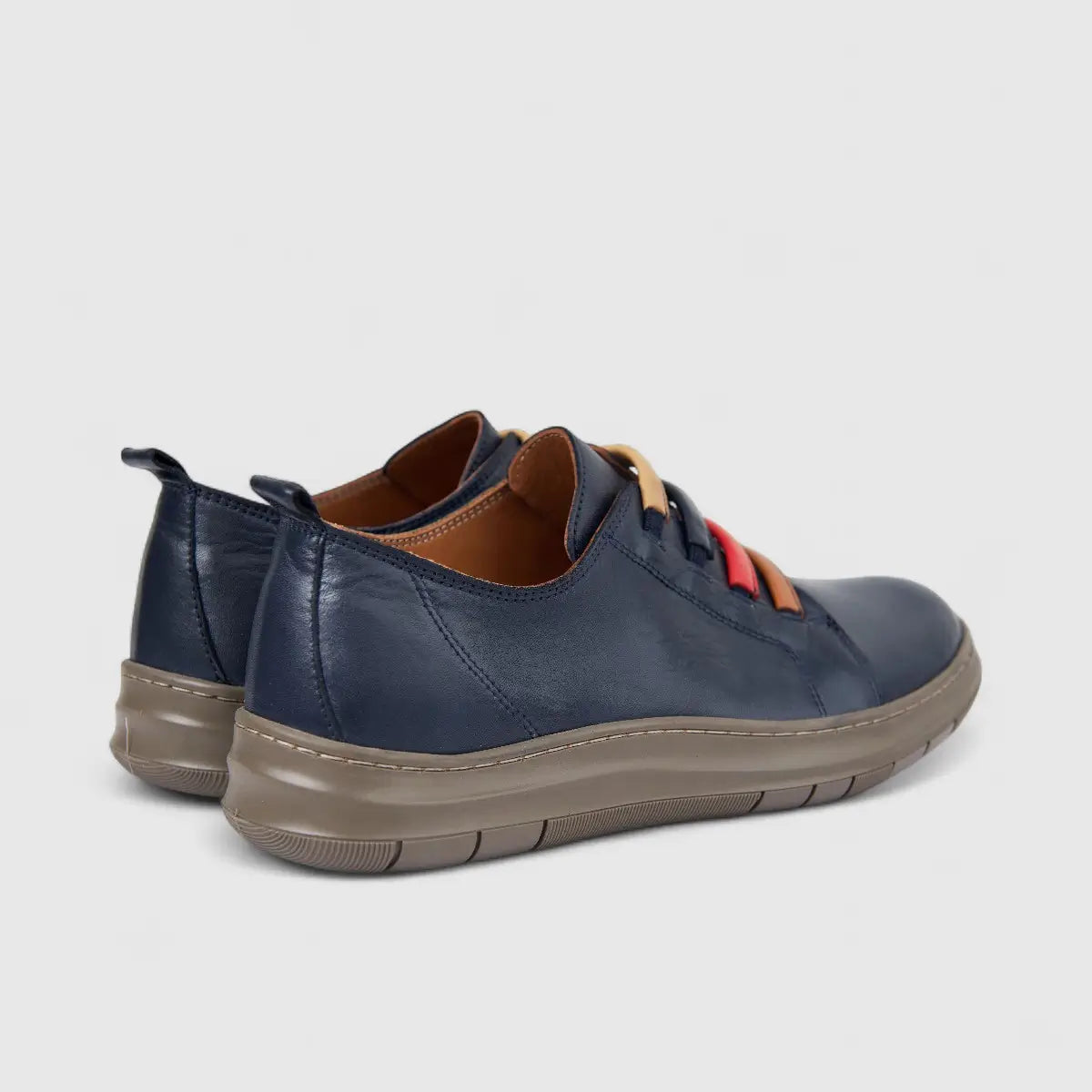 Karyoka Ladies Leather Comfort Casual Shoe 7161 Navy KS90