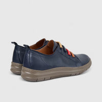 Karyoka Ladies Leather Comfort Casual Shoe 7161 Navy KS90