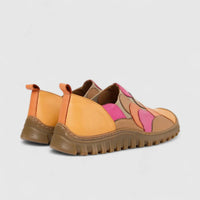 Karyoka Ladies Leather Comfort Clog 7206 Orange Multi KS89