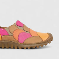 Karyoka Ladies Leather Comfort Clog 7206 Orange Multi KS89
