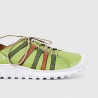 Karyoka Ladies Leather Comfort Lace Up 7201 Lime Green KS88