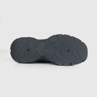 Klevas Ladies Sneaker K7726L Velvet Black Mono KL19, bottom view showing black rubber outsole tread pattern.