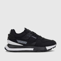 Klevas Men's Casual Sneaker Ice K7622M in black with white accents and 'K-STAR' logo, viewed from the side on a plain