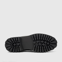 Bottom view of a Klevas men's chunky sole loafer, Lufiano K8168M in black, showcasing the thick rubber lug sole.