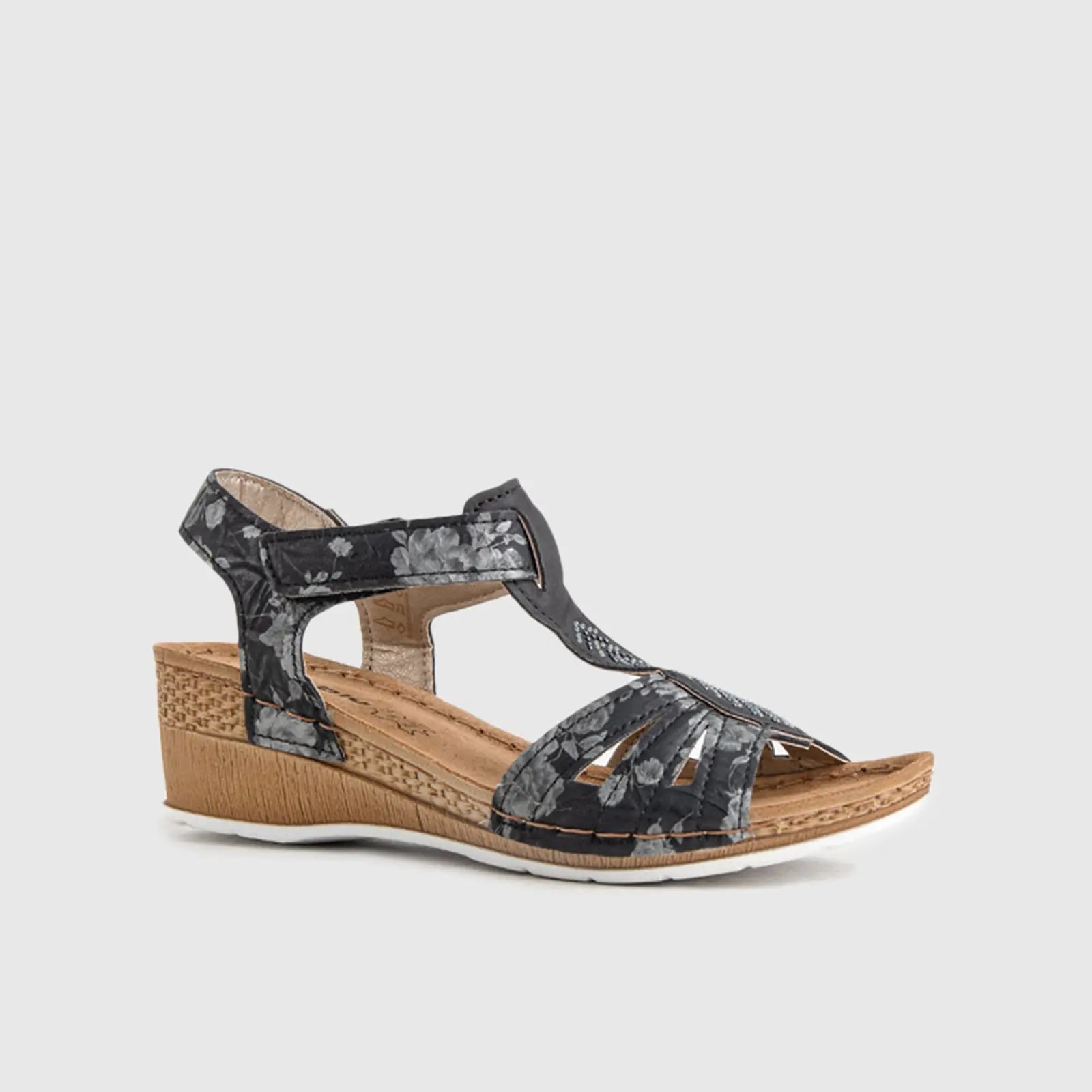Ladies Comfort Sandals EP021 Black Sandals | familyshoecentre