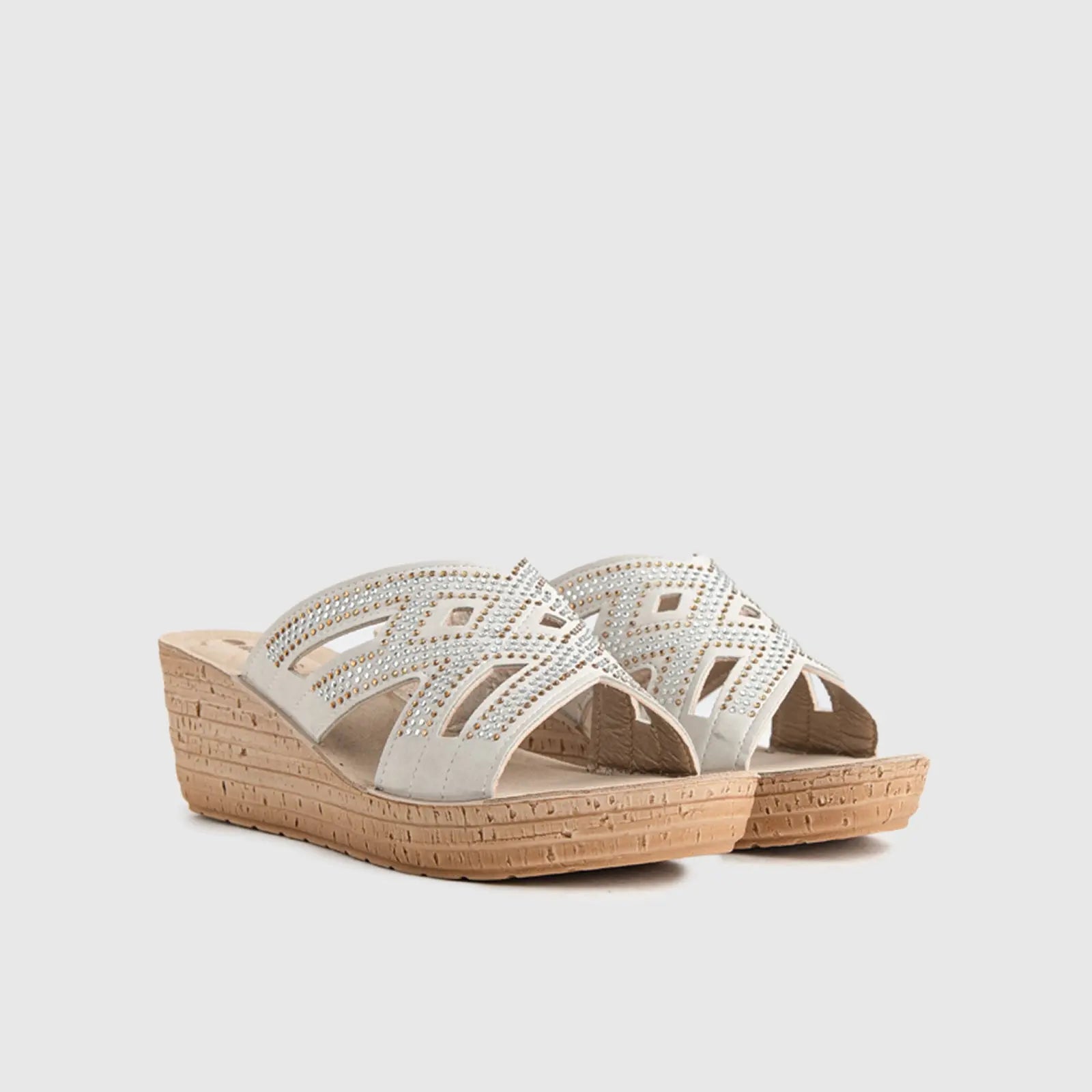 Ladies Comfort Sandals GM041 Beige Sandals | familyshoecentre
