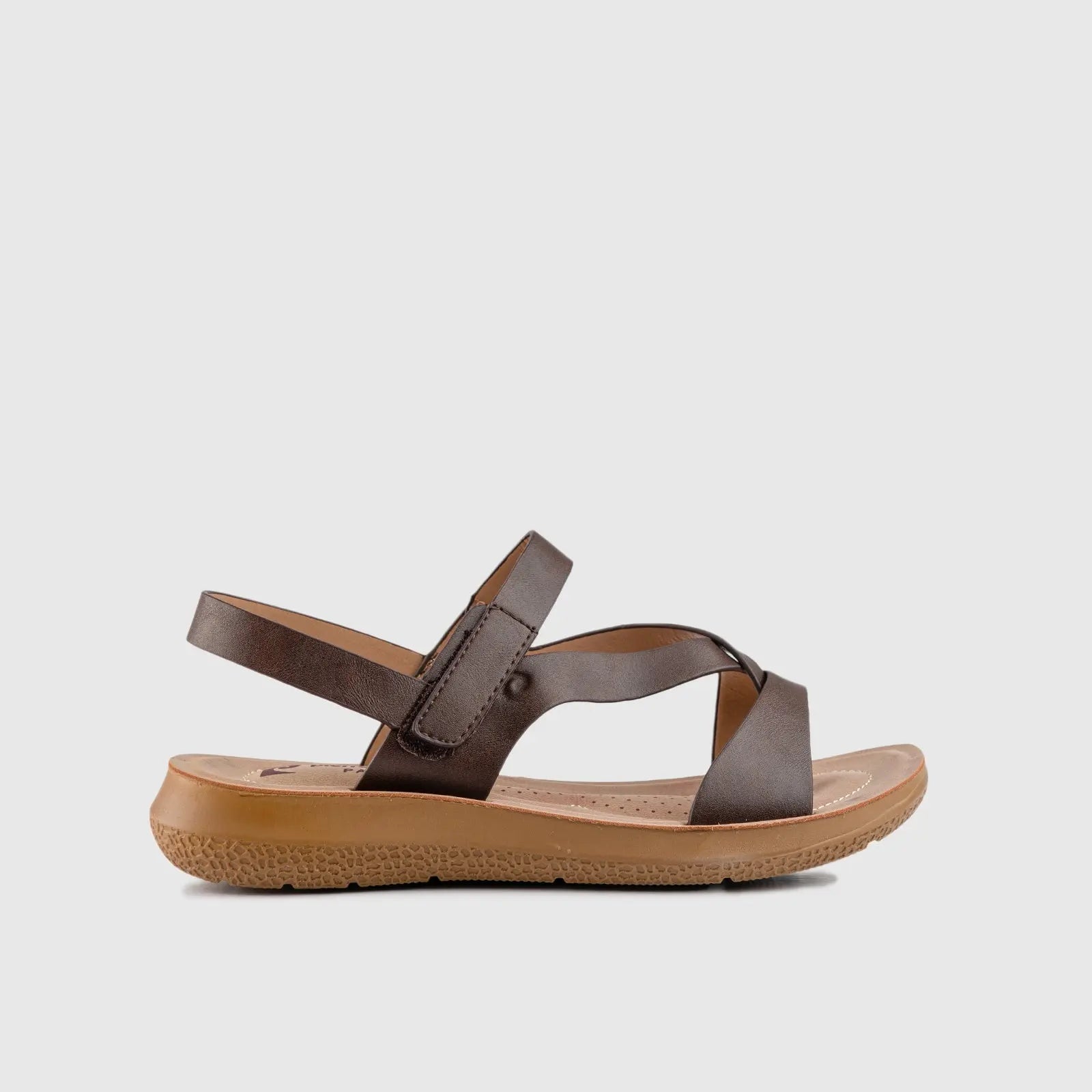 Ladies Strap Sandal Brown 10339 Sandals | familyshoecentre