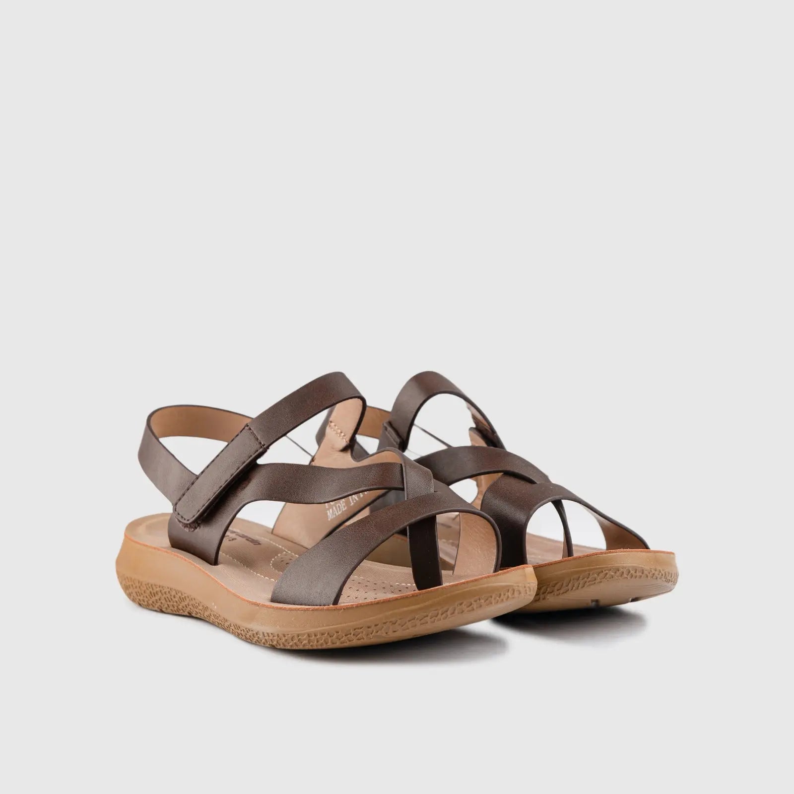 Ladies Strap Sandal Brown 10339 Sandals | familyshoecentre