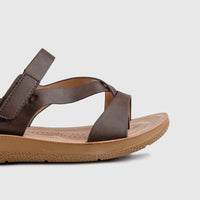 Ladies Strap Sandal Brown 10339 Sandals | familyshoecentre