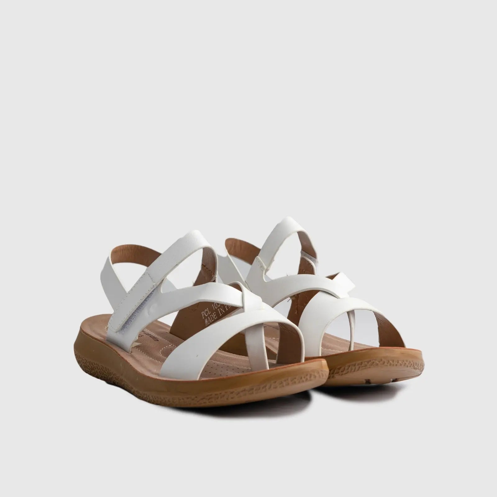 Ladies Strap Sandal White 10339 Sandals | familyshoecentre