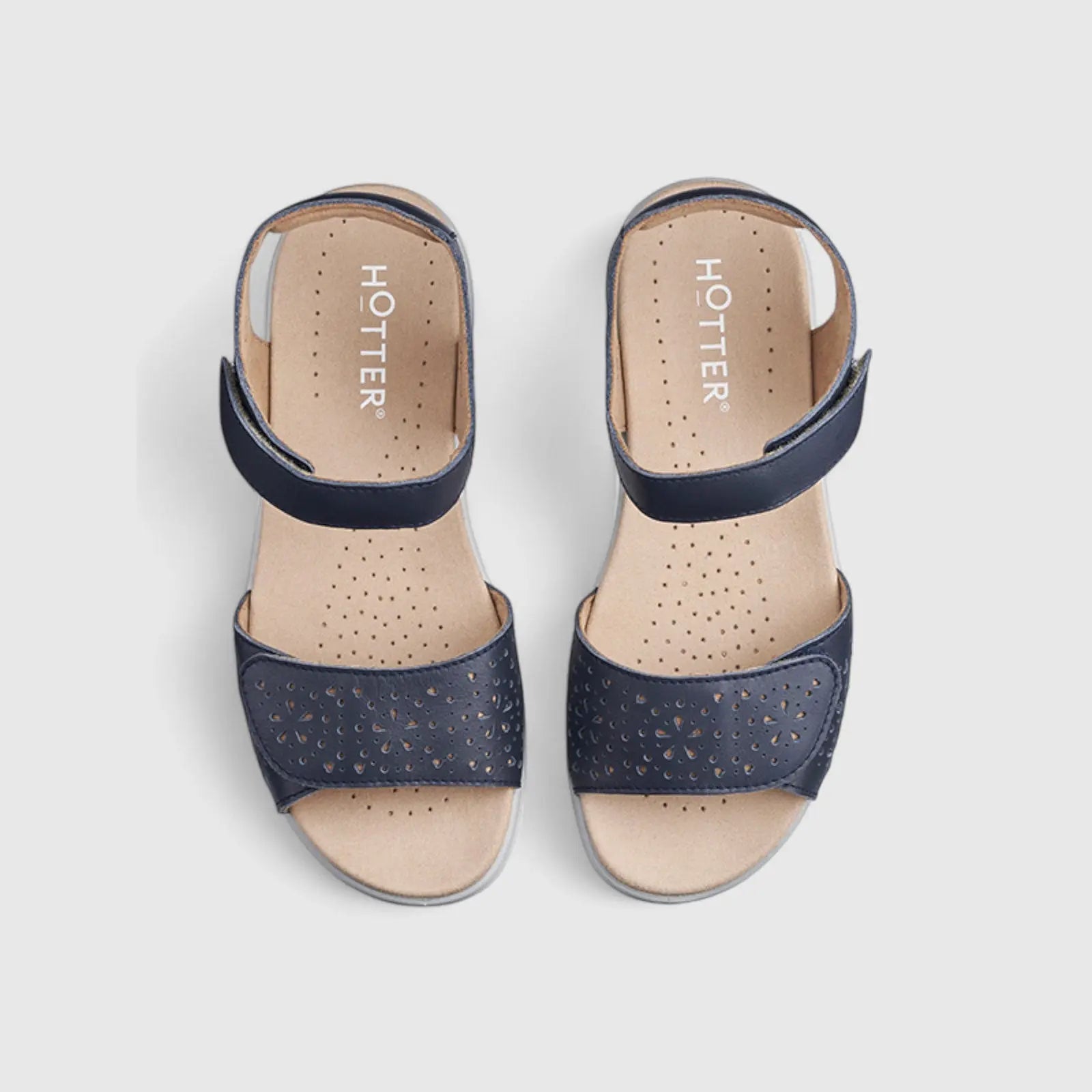 Leah Comfort Leather Sandal Denim Sandals | familyshoecentre