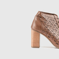 Leather Comfort High Heel Sandal Brown 8336 Sandals | familyshoecentre