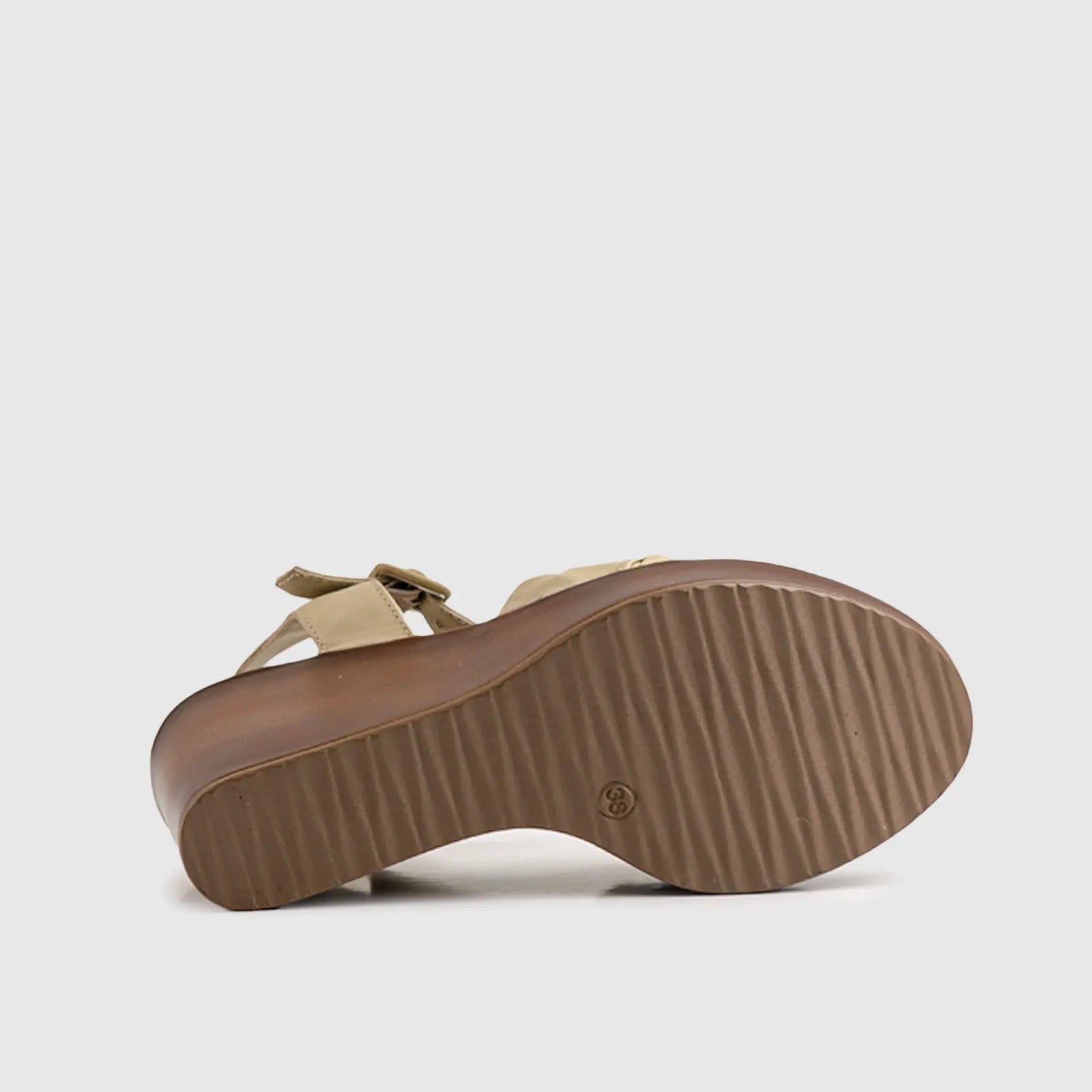 Leather Comfort Wedges Olive 10811 Sandals | familyshoecentre