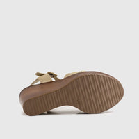 Leather Comfort Wedges Olive 10811 Sandals | familyshoecentre