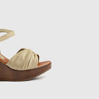 Leather Comfort Wedges Olive 10811 Sandals | familyshoecentre