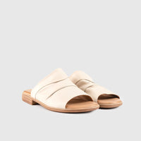 Leather Flat Comfort Sandals 8540 Beige Sandals | familyshoecentre
