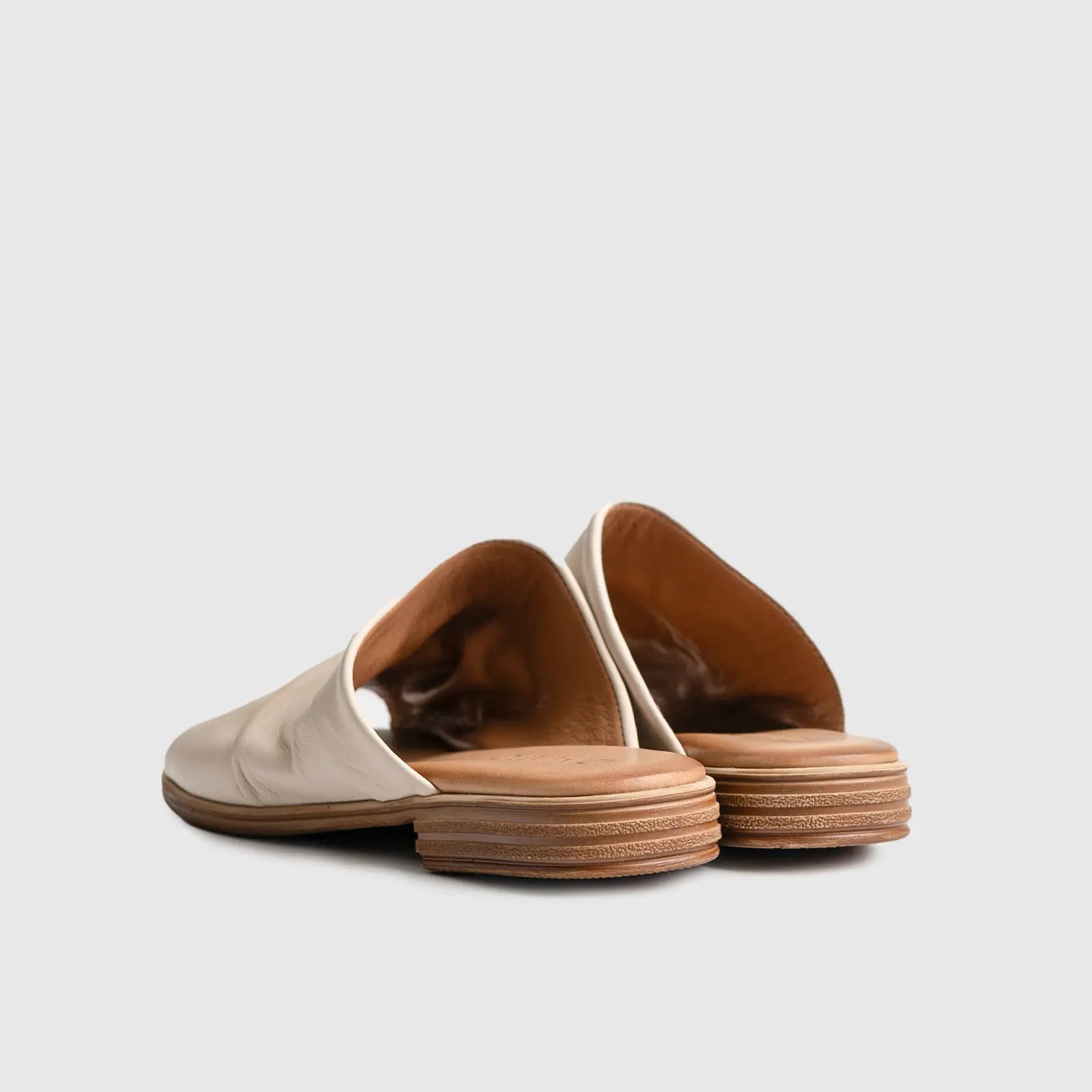 Leather Flat Comfort Sandals 8540 Beige Sandals | familyshoecentre