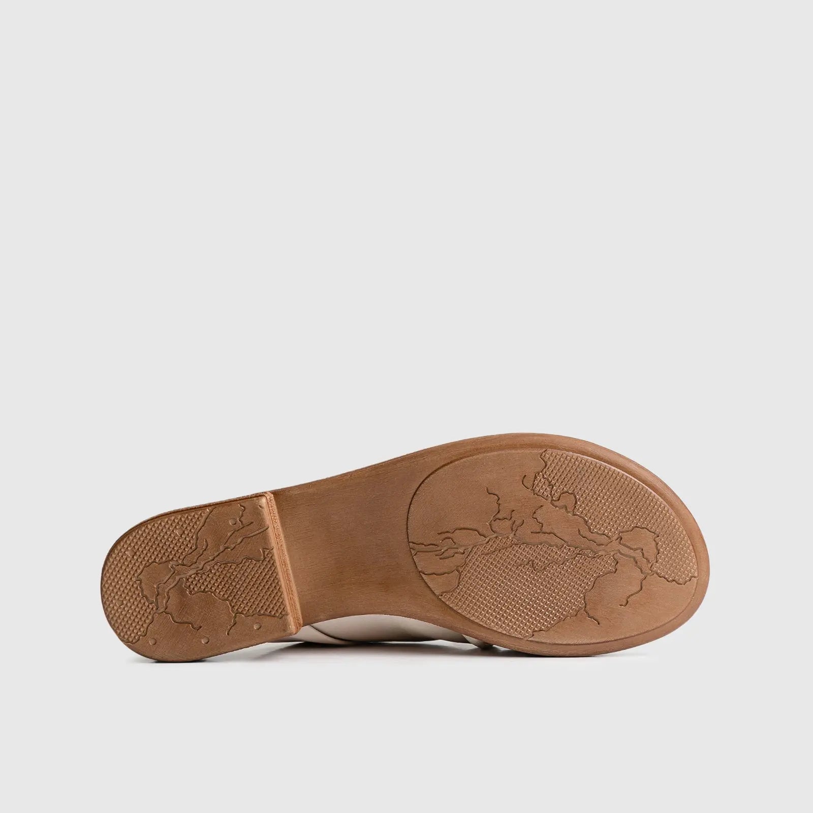 Leather Flat Comfort Sandals 8540 Beige Sandals | familyshoecentre