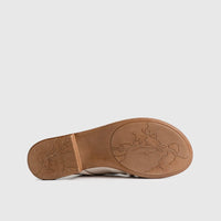 Leather Flat Comfort Sandals 8540 Beige Sandals | familyshoecentre