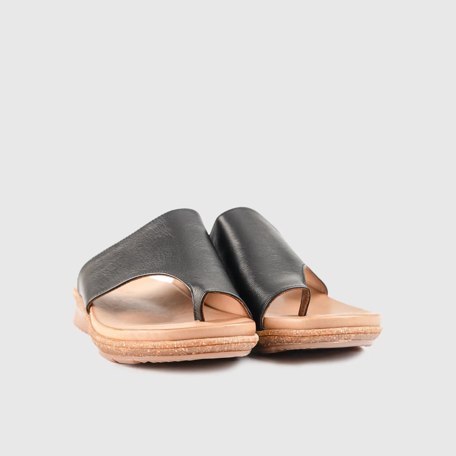 Leather Flat Comfort Sandals Black 902 Sandals | familyshoecentre